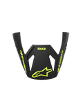 Alpinestars S-M3 Radium ECE06 Visor, Motocross Helmet Replacement Peak, Gray Black and Yellow Fluo Matte, featuring yellow fluo Alpinestars branding and star logo, matte finish, aerodynamic design for off-road racing