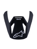 Alpinestars S-M3 Youth Solid Visier, Ersatzvisier für Jugend-Motocross-Helm, mattes Schwarz mit weißem SM3-Branding und Stern-Logo, robustes Kunststoff-Zubehör für Offroad-Rennsport