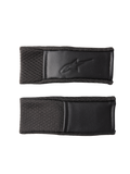 Alpinestars S-M7 Kinnriemen-Abdeckungsset, Schwarz, Ersatz-Helmriemenabdeckungen mit strukturiertem Griffmuster und geprägtem Logo, genähte Kanten, Motocross-Helmzubehör