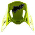 Alpinestars S-M8 Factory Visier, Ersatz-Motocross-Helmschirm, Gelb Fluo Glänzend, mit schwarzem Alpinestars-Logo und aerodynamischen Ausschnitten, kompatibel mit Supertech M8 Helmen
