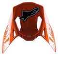 Alpinestars S-M8 Factory Visier, Ersatzschirm für Motocross-Helme, Glänzendes Orange mit schwarz-grauem Astar-Logo, Aufsteck-Helmzubehör für Offroad-Rennsport