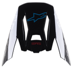 Alpinestars S-M5 Bond Helmvisier, Ersatzvisier für Motocross-Helme, Schwarz Cyan Glänzend mit weißem Astars-Branding an den Seiten, Draufsicht mit blauem Stern-Logo und rotem SM5-Schriftzug
