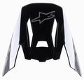 Alpinestars S-M5 Rover Visier, Motocross-Helm Ersatzvisier, Schwarz Anthrazit Camo Glänzend, mit grauem Alpinestars-Logo, eckiges Design mit Camouflage-Seitenakzenten, Ersatzzubehör für Offroad-Rennhelme