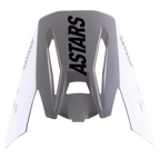 Alpinestars S-M5 Rayon Visier, Motocross-Helm Ersatzschirm, Schwarz und Grau Matt, mit markantem schwarzem ASTARS-Branding auf der Oberseite und an den Seiten, langlebige Kunststoffkonstruktion mit aerodynamischen Aussparungen für den Offroad-Einsatz