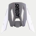 Alpinestars S-M5 Rayon Visor, Ersatz-Helmschild für Motocross-Helme, Grau mit markantem schwarzem ASTARS-Branding oben und an den Seiten, mattes Finish, kantiges Design mit Belüftungsschlitzen für Offroad-Performance