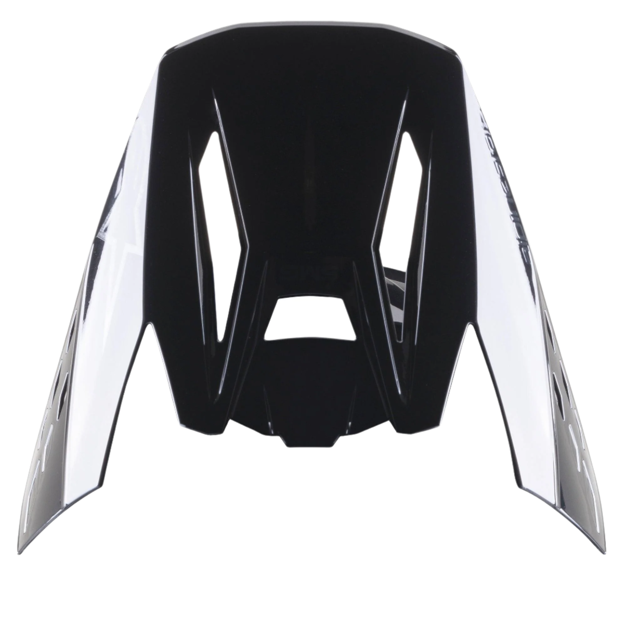 Alpinestars S-M5 Scout Visier, Schwarz Silber Glänzend, Ersatz-Helmschirm für Motocross-Helme, aerodynamisches Design mit seitlichem Branding und Belüftungsschlitzen, Hochglanz-Finish
