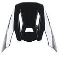 Alpinestars S-M5 Scout Helmet Visor, Replacement Peak, Black Silver Glossy, featuring aerodynamic vents and silver side panels with branding, glossy finish for motocross and enduro helmets
