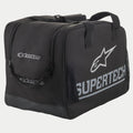 Alpinestars S M 10 Semi Rigid Tasche, semi-stabile Helm-Softtasche für Motorradhelme, Schwarz und Weiß, mit Supertech-Branding und A-Star-Logo