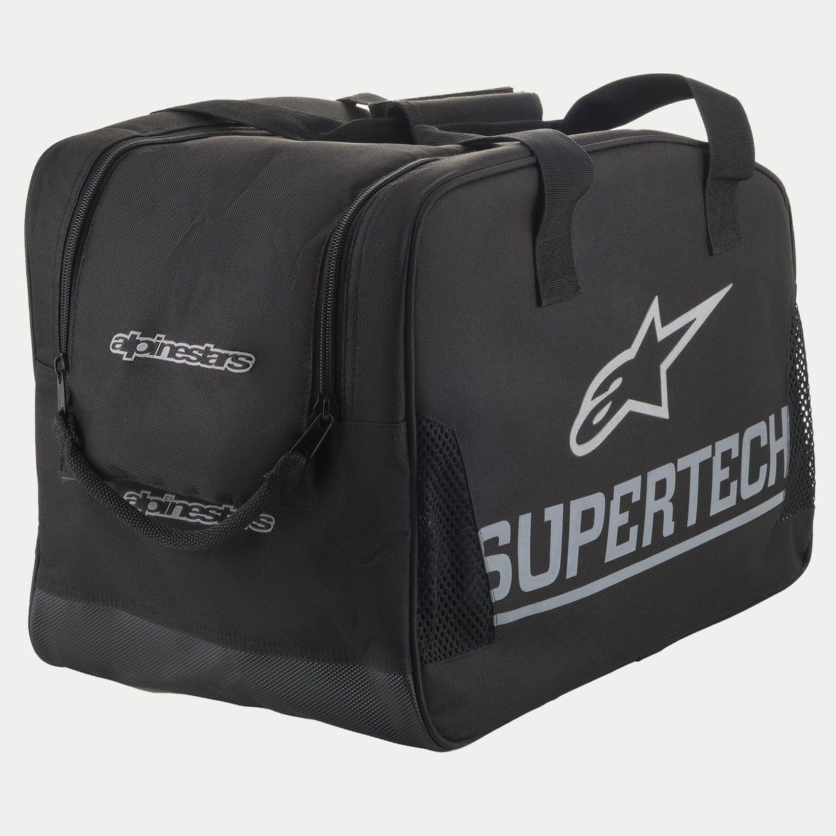 Alpinestars S M 10 Semi Rigid Tasche, semi-stabile Helm-Softtasche für Motorradhelme, Schwarz und Weiß, mit Supertech-Branding und A-Star-Logo