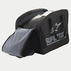 Alpinestars S M 10 Semi Rigid Tasche, halbstarrer Motorradhelm-Aufbewahrungsbeutel, Schwarz und Silber, großes Logo und weiches Innenfutter