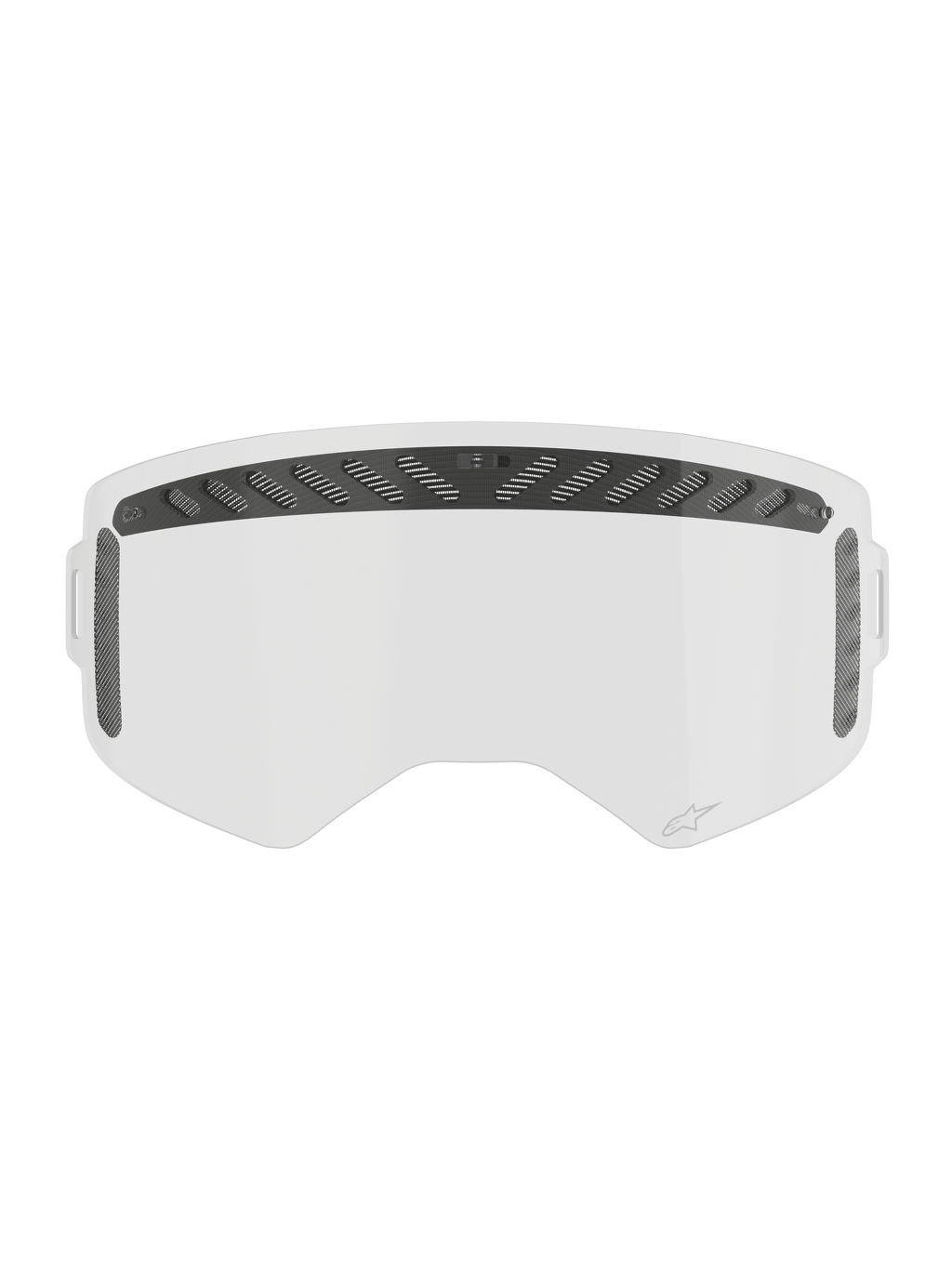 Alpinestars Supertech Modulator Vented Linse, Motocross-Brillen-Ersatzlinse, Klar und Schwarz, belüftete Absolute Vision™ Technologie, antibeschlagbeschichtet und schlagfest.