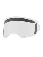 Alpinestars Supertech Modulator Vented Linse, klares Motocross-Schutzbrillen-Ersatzglas, Schwarz, belüftet, mit Antibeschlag-Beschichtung und Tear-Off-Pfosten.