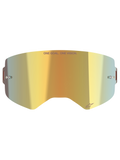 Alpinestars Supertech Spiegelscheibe, Motocross-Brillen-Ersatzglas, Mirror-Gold-Finish, mit „ONE GOAL. ONE VISION.“ Schriftzug und Alpinestars-Logo, inklusive seitlicher Tear-Off-Posts, langlebiges Polycarbonat für Offroad-Rennen
