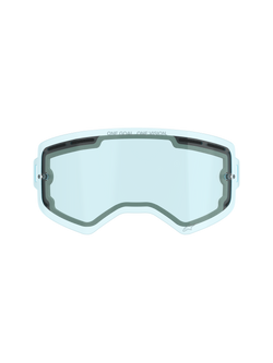 Alpinestars Supertech Dual Pane Vented Lens, Motocross Goggle Replacement Lens, Blue tint, featuring dual-pane polycarbonate construction, black foam seal, top and side ventilation ports, 'ONE GOAL. ONE VISION.' branding, anti-fog performance for off-road racing