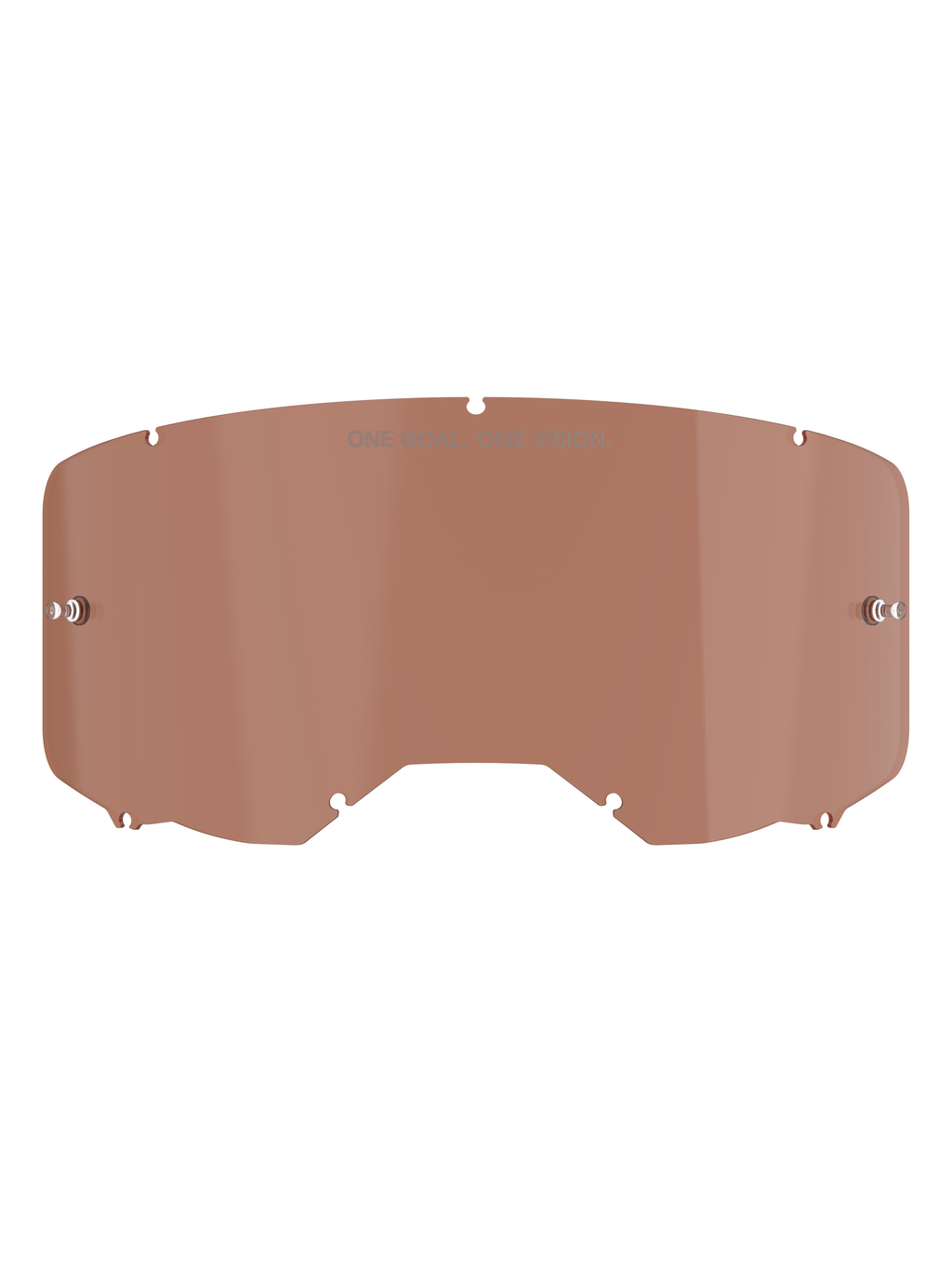 Alpinestars Vision 8-5-3 Brillenscheibe, Copper Rose Tönung, Ersatzscheibe für Motocross-Brillen mit „ONE GOAL. ONE VISION.“ Schriftzug, gebogenes Polycarbonat-Design mit Tear-off-Pins für Offroad-Rennsport