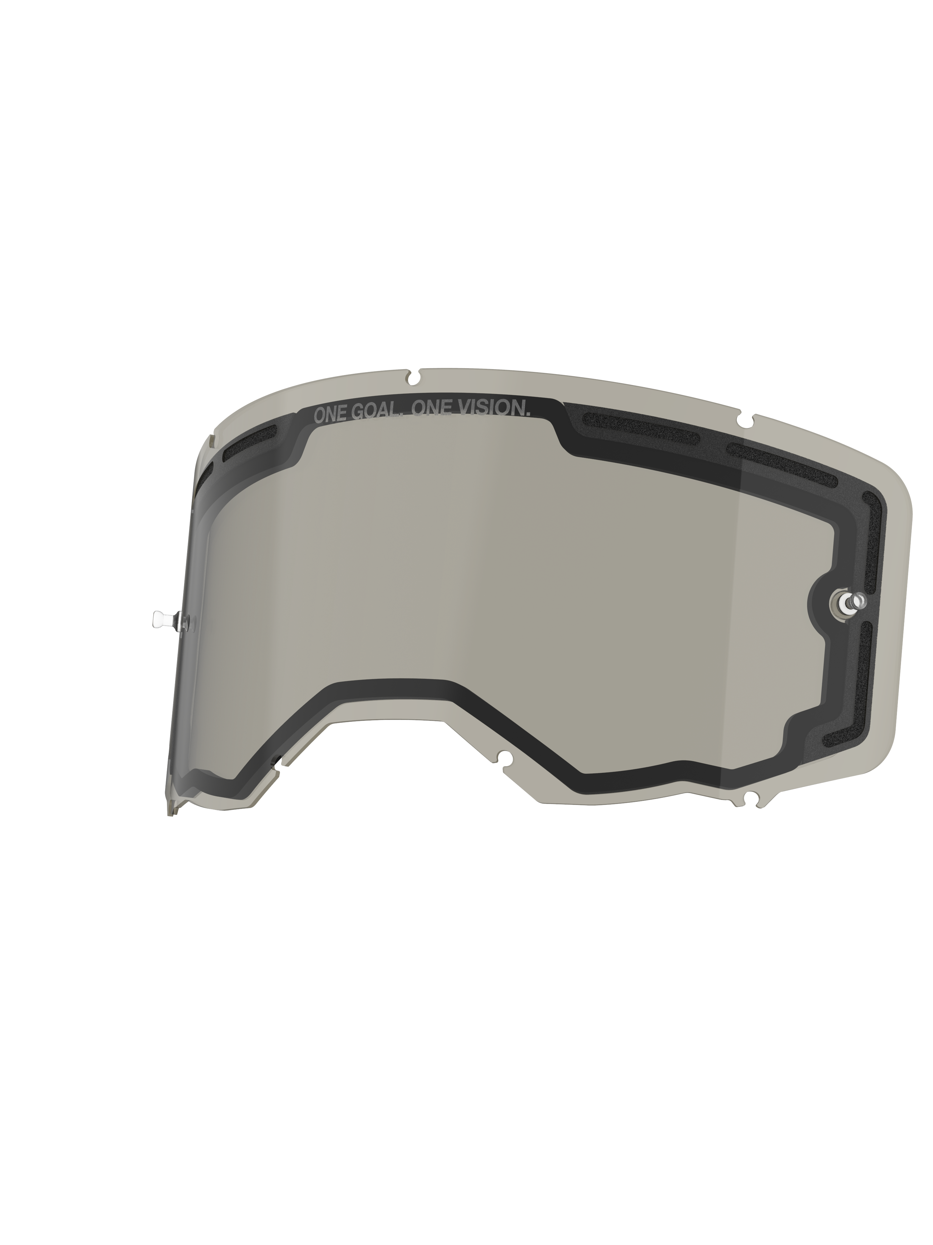 Alpinestars Vision 8-5-3 Doppelscheibe, Farbe Smoke, Ersatzglas für Brillen mit belüfteter Doppelscheiben-Konstruktion, integrierten Tear-off-Pfosten und „ONE GOAL. ONE VISION.“ Branding, entwickelt für Motocross und Offroad-Fahrten