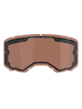 Alpinestars Vision 8-5-3 Dual Pane Vented Lens, Copper Rose tinted replacement lens for motocross goggles, featuring integrated tear-off posts, top ventilation ports, and ONE GOAL ONE VISION branding.