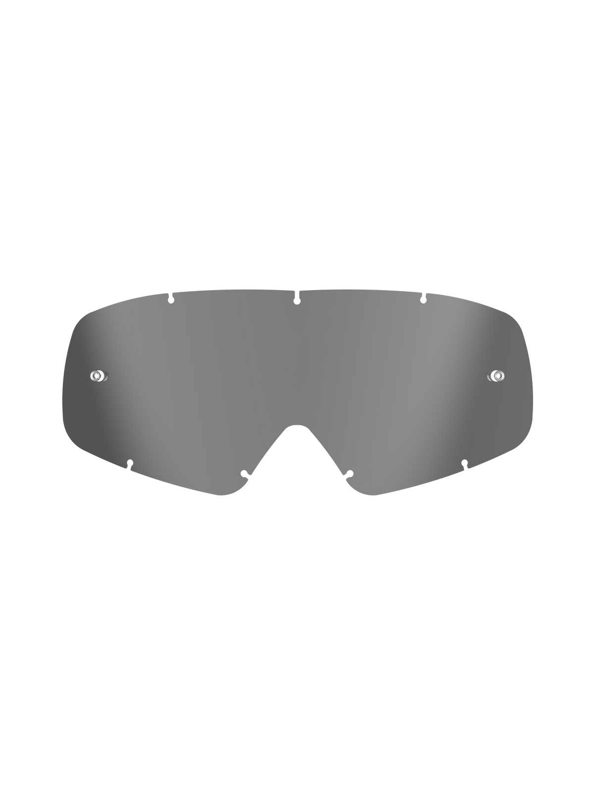 Alpinestars Vision Youth Mirror Lens, Goggle Accessory, Mirror Silver, reflective gray polycarbonate replacement lens with integrated tear-off posts and attachment notches, designed for youth motocross goggles