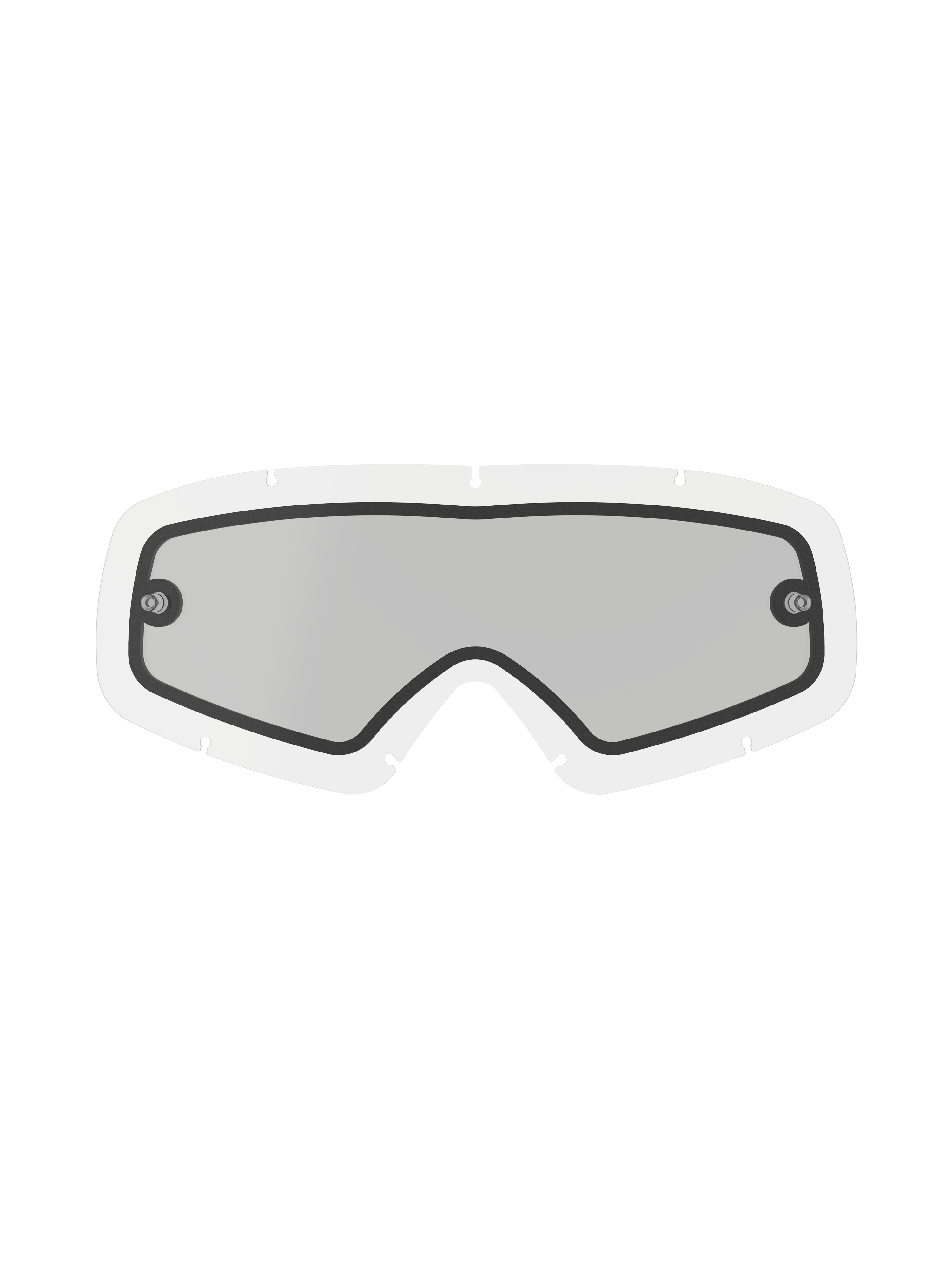 Alpinestars Vision Dual Pane Youth Lens, klares Ersatzglas für Jugend-Motocross-Brillen, gebogenes Weitwinkel-Design mit schwarzer Randabdichtung, integrierte Abrissstifte, Doppelscheiben-Konstruktion aus beschlagfreiem Polycarbonat