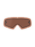 Alpinestars Vision Dual Pane Youth Lens, Copper Rose tinted replacement goggle lens, dual-pane construction with black gasket, integrated tear-off posts, seven-keyhole locking notches, curved polycarbonate for youth motocross and off-road racing