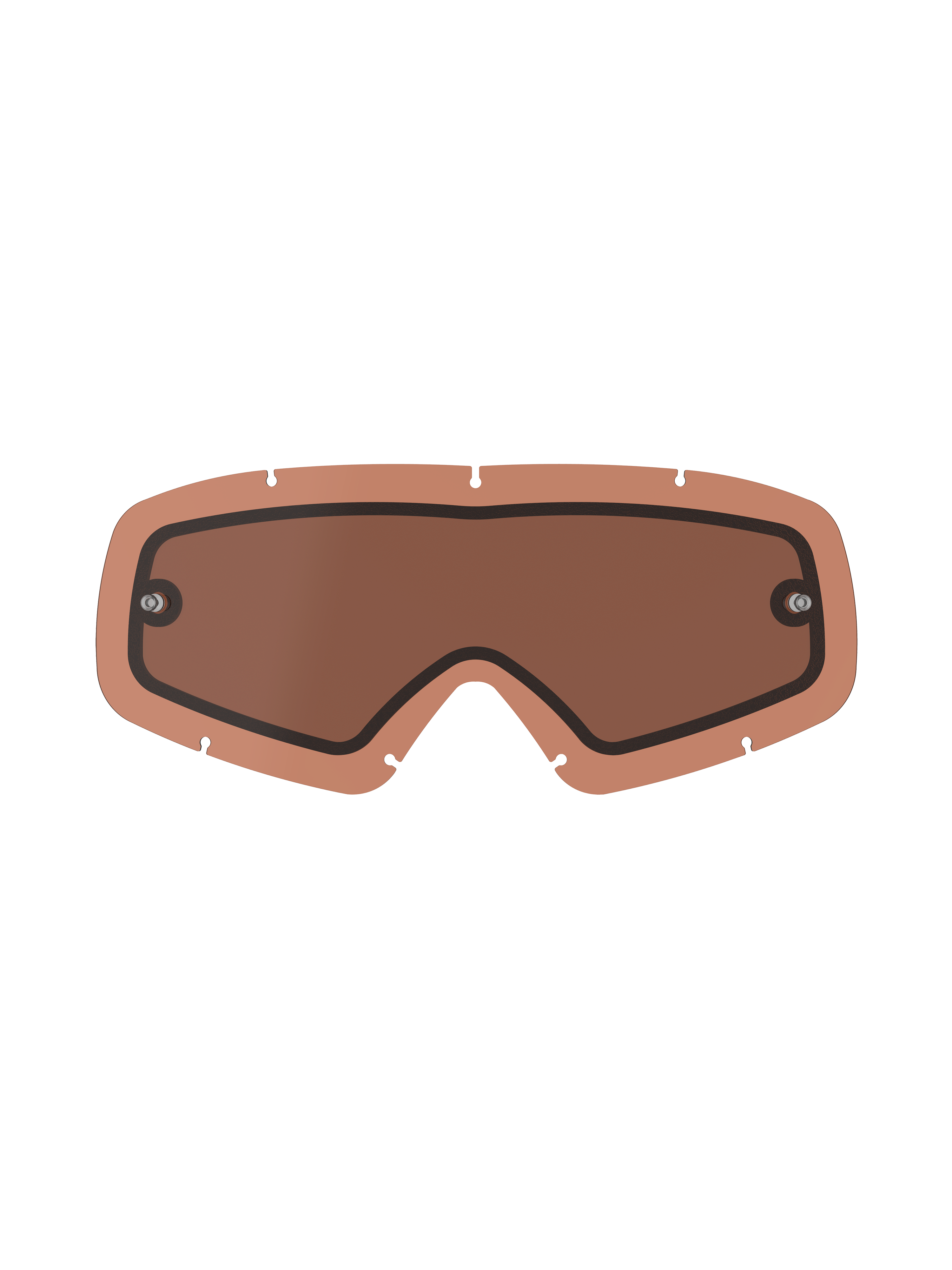 Alpinestars Vision Dual Pane Youth Lens, kupferrosé getöntes Ersatzglas, Doppelscheiben-Konstruktion mit schwarzer Dichtung, integrierte Tear-off-Halterungen, Sieben-Schlüsselloch-Verriegelungskerben, gebogenes Polycarbonat für Jugend-Motocross und Offroad-Rennsport