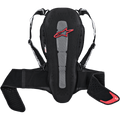 Alpinestars Nucleon Kr-2 Rückenprotektor, Motorrad-Rückenschutz, Schwarz mit rotem Stern-Logo, Mesh-Konstruktion mit grauem Mittelpanel, verstellbare Schultergurte und Hüftgurt, ergonomisches Design mit perforierten Seitenpolstern