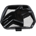 Alpinestars Supertech M10/M8 Helm-Kinnbelüftung, schwarzes, glänzendes Kunststoff-Ersatzteil, mit zentralem sternförmigem Logo und internem Mesh-Gitter, Belüftungszubehör für Motocross-Helme