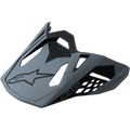 Alpinestars Supertech M10 Meta Helmvisier, Ersatz-Helmschirm für Motocross-Helme, Matt-Schwarz und Grau, mit schwarzem Astar-Logo und geometrischen Belüftungsausschnitten, aerodynamisches Design für Offroad-Rennsport