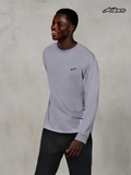 Alpinestars Essentials Ageless Long-Sleeve T-Shirt, casual long-sleeve tee, silver, worn by a model, 100% organic cotton jersey