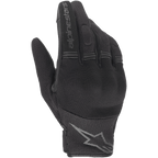 Alpinestars Copper Handschuhe, Schwarz, Urbane Motorradhandschuhe, mit atmungsaktiver Mesh- und Spandex-Konstruktion, Alpinestars-Schriftzug auf dem Zeigefinger, Stern-Logo am Handgelenk, flexible Akkordeon-Fingereinsätze