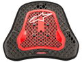 Alpinestars Nucleon KR-Cell Ci S Brustprotektor, Transparent Smoke Rot und Schwarz, mit Waben-Zell-Mikrostruktur, vier schwarzen Befestigungsknöpfen, weißem Alpinestars-Logo, leichter ergonomischer Schutzeinsatz für Motorrad-Rennsport und sportliches Fahren