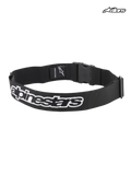 Alpinestars Pit Radio Gürtel, Mechaniker-Utensiliengurt für den Auto-Rennsport, Schwarz mit weißem Alpinestars-Logo, großer Klappschnallenverschluss und Stretcheinsatz