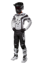 Alpinestars 2024 Racer Hana Motocross-Komplettausrüstung, Schwarz und Weiß, mit Trikot, Hose, Helm, Handschuhen und Stiefeln, professionelles Offroad-Design