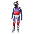 Alpinestars 2024 Racer Hoen Motocross-Ausrüstung, Komplettes Outfit bestehend aus Helm, Trikot, Hose, Handschuhen und Stiefeln, Hellgrau, Hot Orange und Violett, sportliches Design für den Offroad-Rennsport