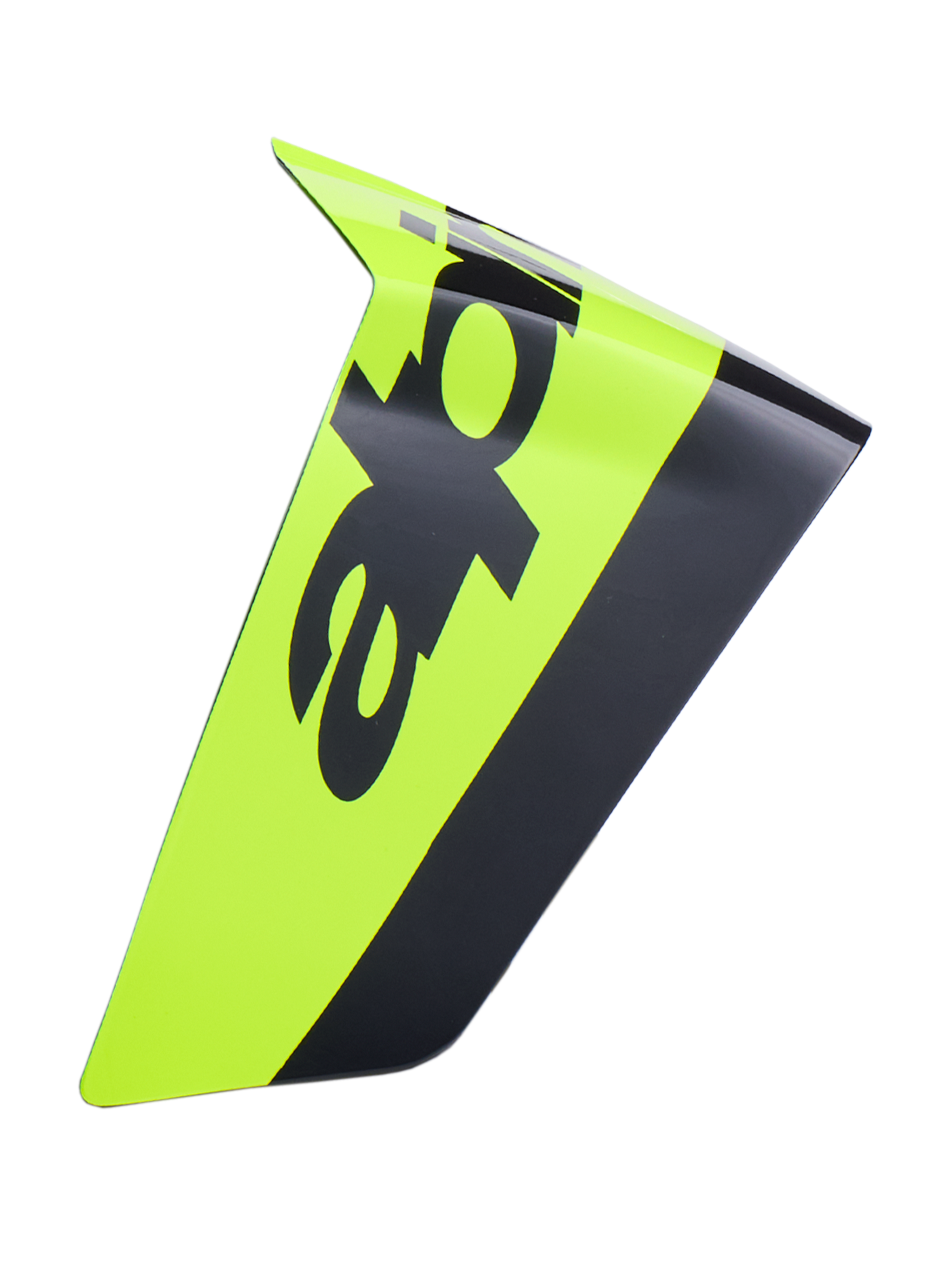 Supertech R10 Arius Race Spoiler, Motorcycle Helmet Aerodynamic Spoiler, Neon Yellow and Black, Replacement Racing Accessory