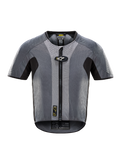 Tech-Air 5 System, dark gray and black motorcycle electronic airbag vest with front zipper and autonomous safety.