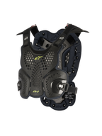 Alpinestars A-1 Roost Guard, Motocross-Brustpanzer, Schwarz Anthrazit mit neongelben Akzenten, perforierte Waben-Hartschalenplatten, Bio-Schaum-Polsterung, verstellbare Riemen, leichte Offroad-Schutzweste