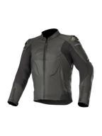 Alpinestars Caliber Lederjacke, Schwarz, Motorrad-Straßenausrüstung, hochwertige Lederkonstruktion mit perforierten Einsätzen, externe DFS Schulter-Slider, Frontreißverschluss, Ärmelbündchen mit Reißverschluss, dezent geprägtes Logo auf der Brust