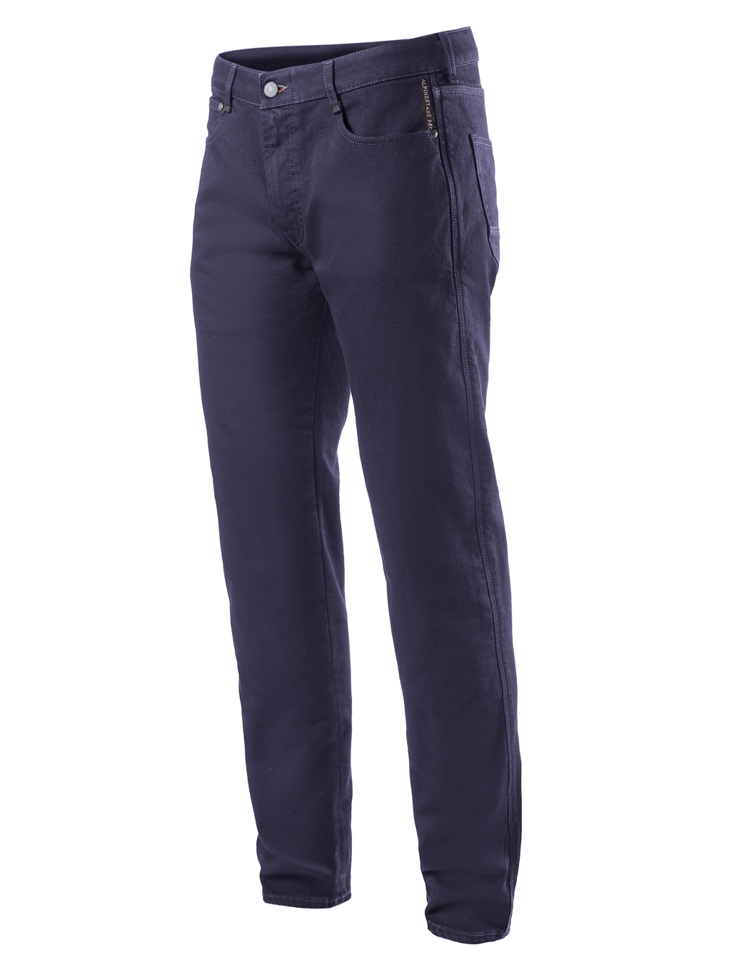 Alpinestars Copper V2 Denim Hose kurze Länge, Motorradjeans, Rinse Blue, klassisches Straight-Leg-Design, Knopf- und Reißverschluss, Vordertaschen mit Münztasche, Gürtelschlaufen, strapazierfähige Denim-Konstruktion