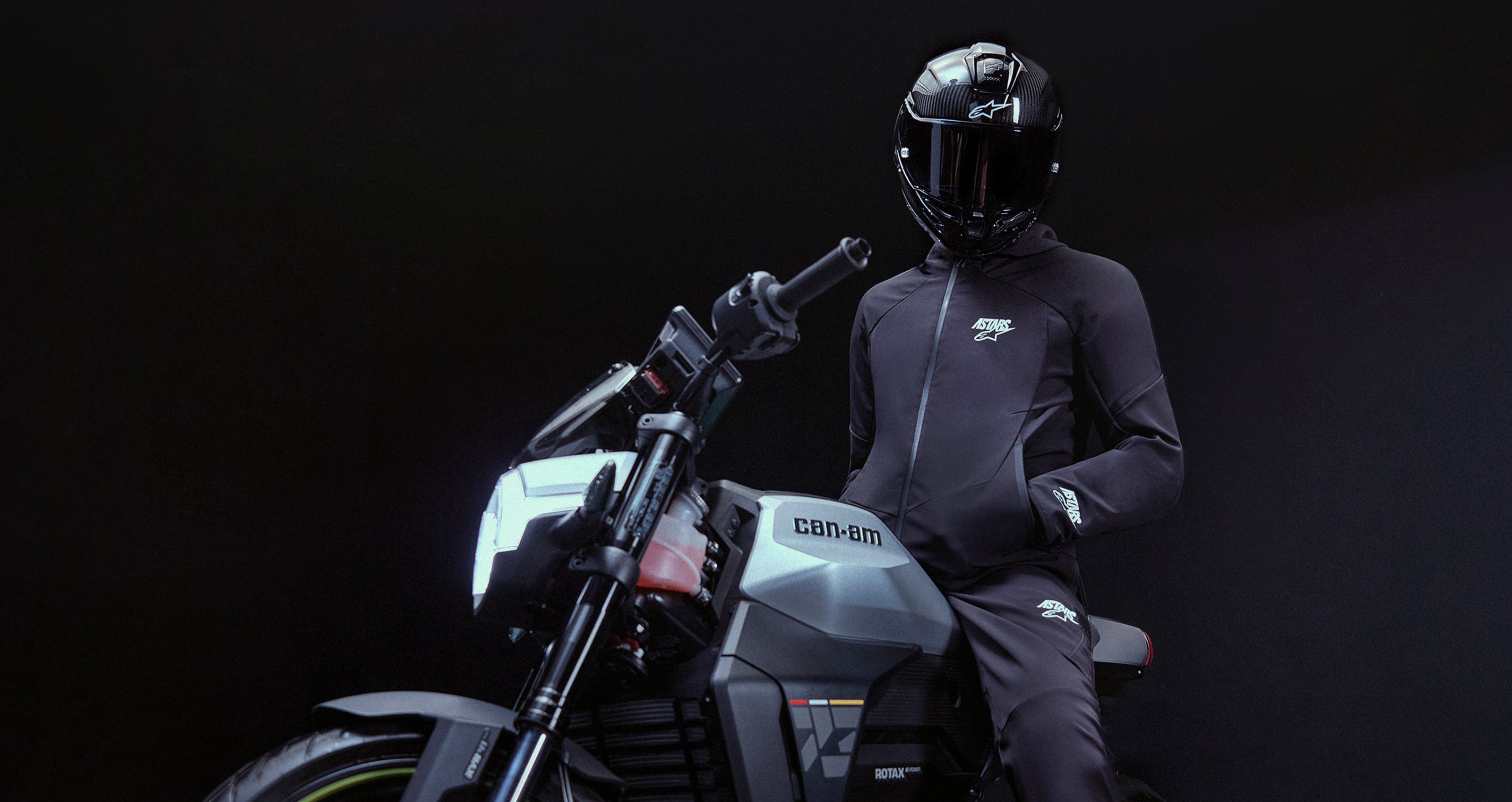 Alpinestars Aeroshell Waterproof Jacket, black softshell motorcycle jacket for men, road riding on a motorcycle.