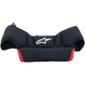 Supertech M10/M8 Helm-Kronenpolster, Ersatz-Helmzubehör, Schwarz und Rot, mit weißem Alpinestars-Logo, weiches gepolstertes Mesh-Material, ergonomisch geschwungene Form für eine optimale Passform im Helminneren