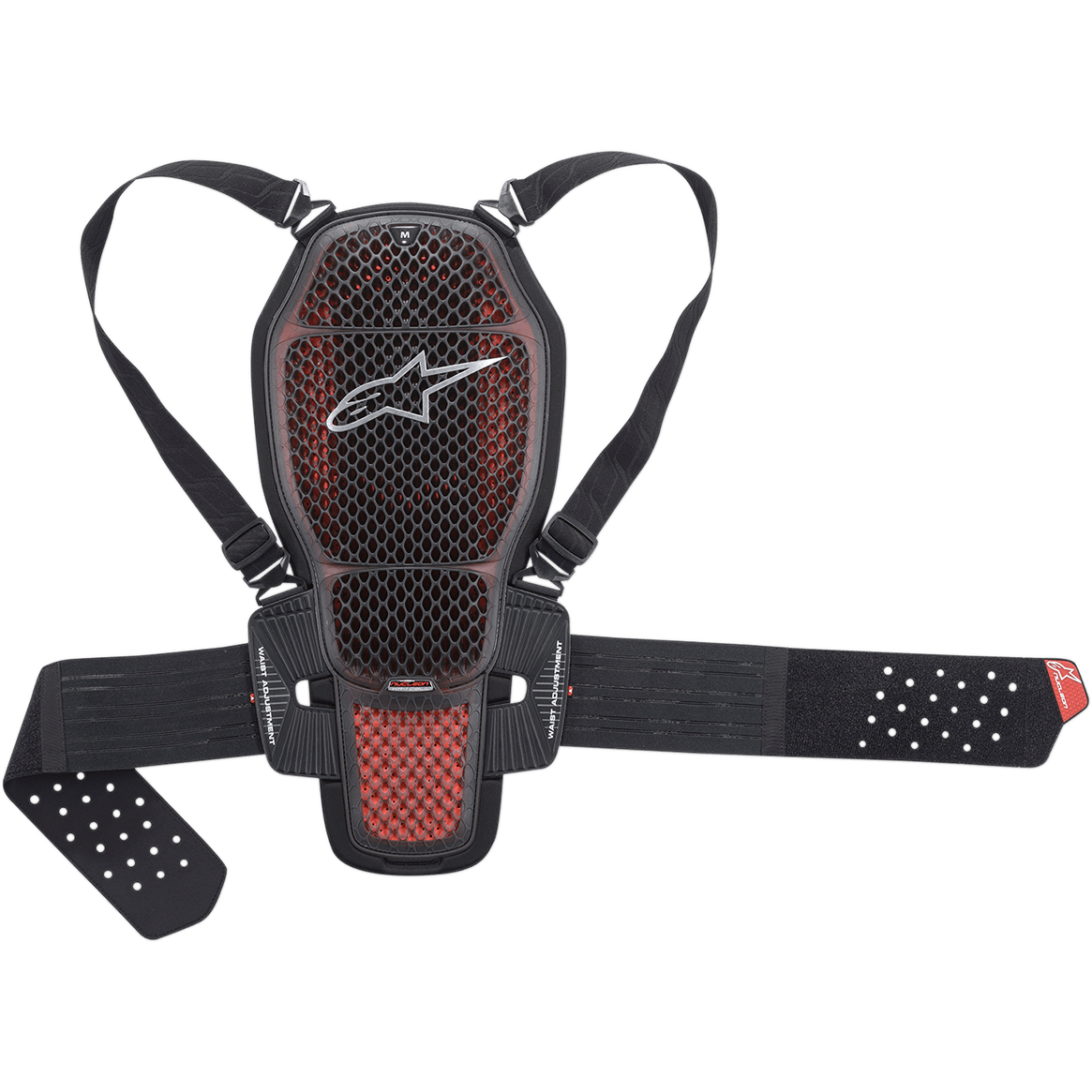 Alpinestars Nucleon KR-1 Cell Rückenprotektor, Motorrad-Rückenprotektor, Transparent Smoke und Rot, Harte Kunststoff-Gitterstruktur, Verstellbare Schultergurte und Nierengurt, Atmungsaktive Mesh- und Bio-Foam-Konstruktion