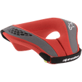 Alpinestars Youth Sequence Neck Roll, Motocross-Nackenschutz, Rot und Grau, mit roter Mesh-Polsterung, grauen Akzenten und einem schwarzen Riemen, weiße Branding- und Logo-Details, ergonomischer Schutz für junge Fahrer