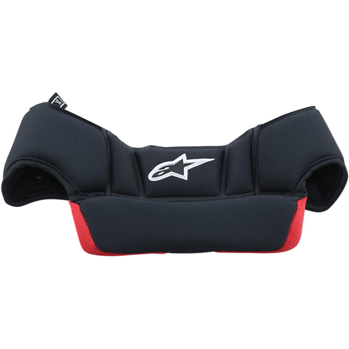 Supertech M10/M8 Helm-Kronenpolster, Ersatz-Helmzubehör, Schwarz und Rot, mit weißem Alpinestars-Logo, weiches gepolstertes Mesh-Material, ergonomisch geschwungene Form für eine optimale Passform im Helminneren