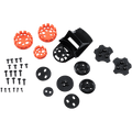 Alpinestars Supertech M10/M8 Helm Visier-Verbindungsset, Schwarz und Orange, Ersatzteil-Kit mit schwarzen Kunststoffhalterungen, orangefarbenen Rundverbindern und Metallschrauben, für die sichere Visierbefestigung an Motocross-Helmen